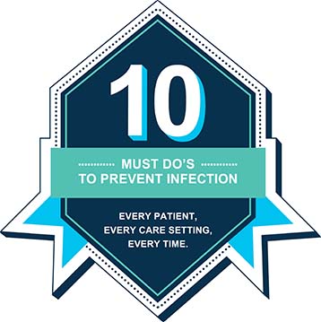 10 must dos to prevent infection every patient, every care setting, every timebadge